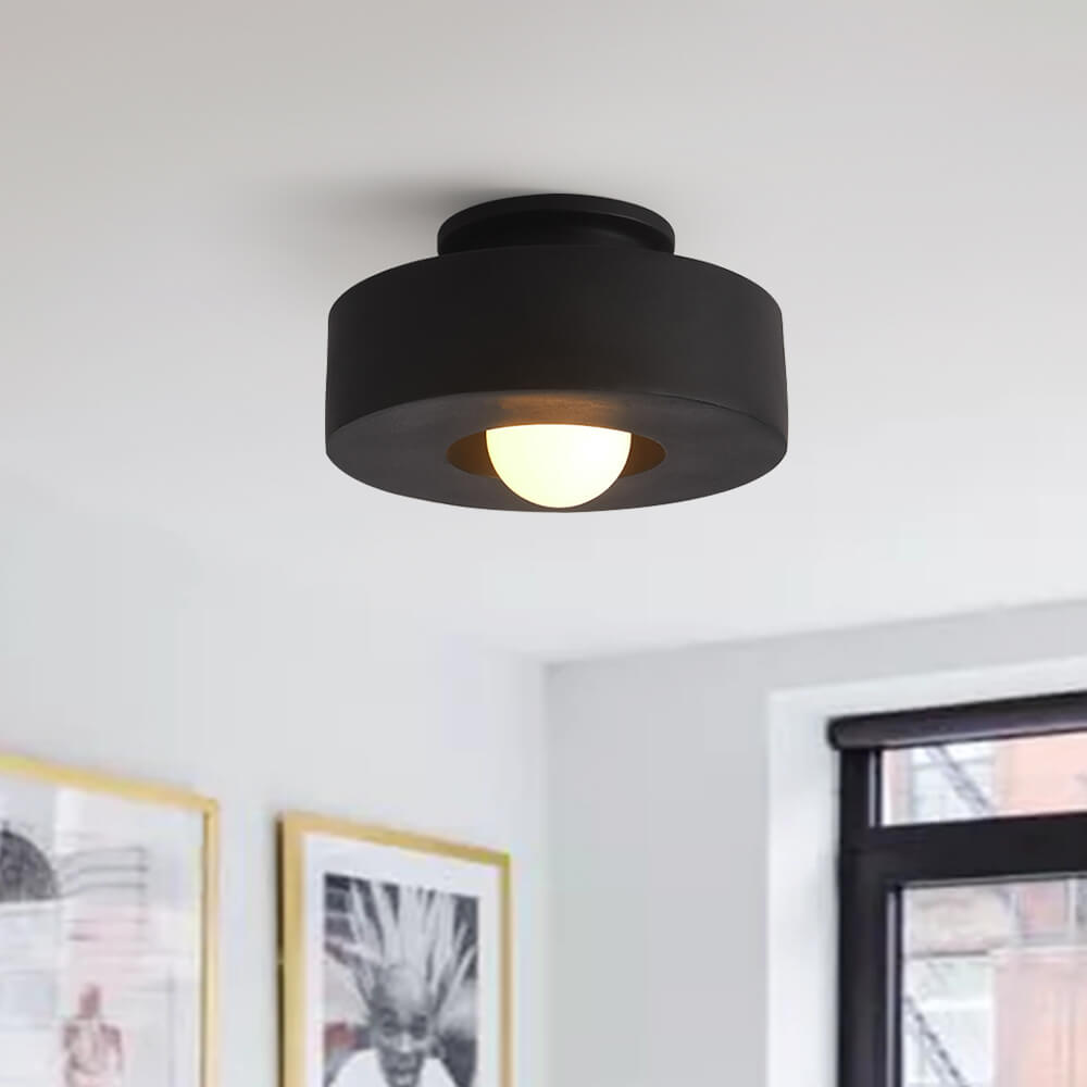 Nordische zylindrische dimmbare Deckenleuchte im Wabi-Sabi-Stil mit matter Keramikoptik