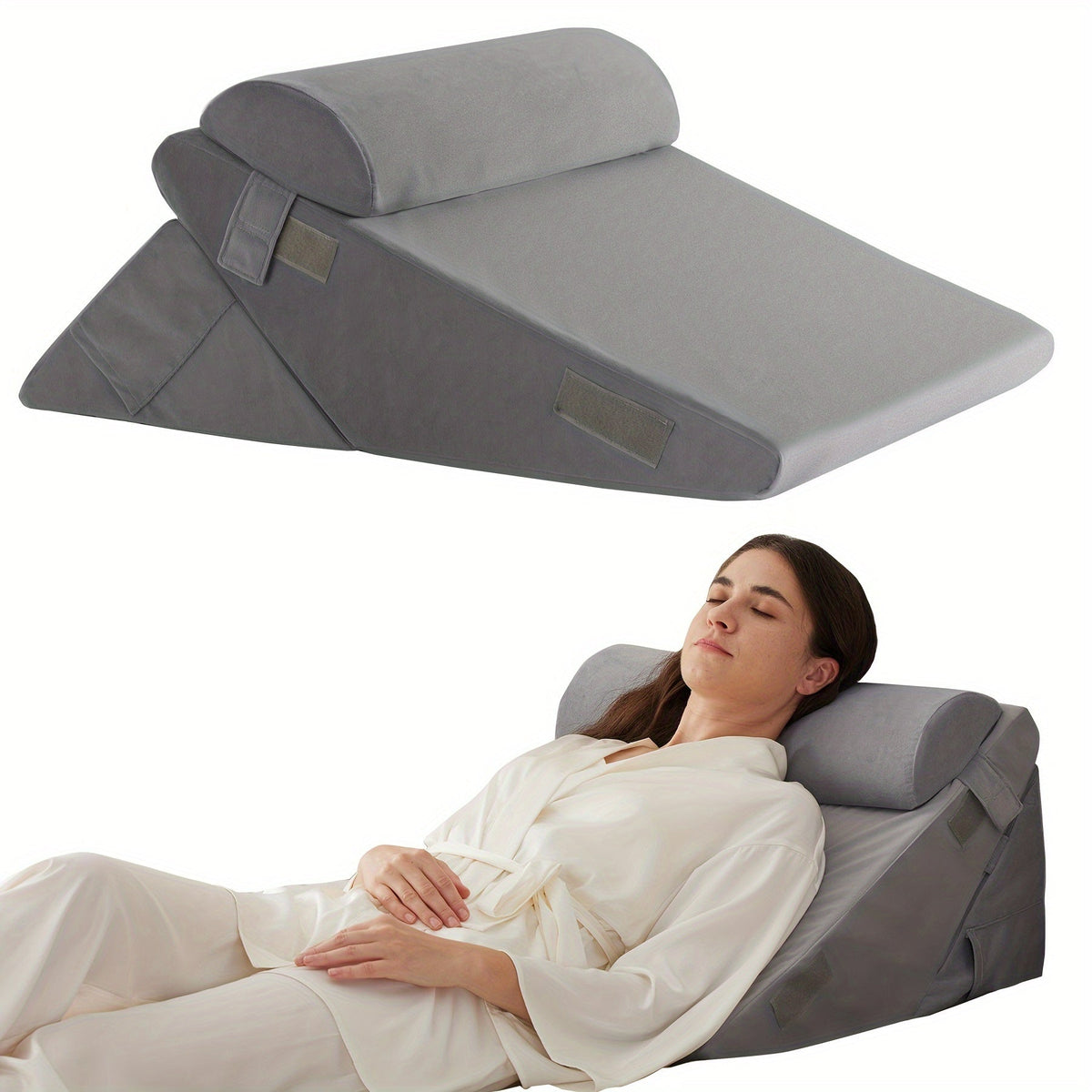 Konturiertes, ergonomisches Keilkissen aus Memory-Schaumstoff mit verstellbarer Liegeposition