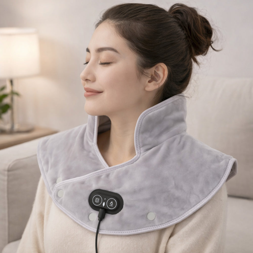 Vibrierendes elektrisches Wärmeauflagen-Massagegerät zum Umlegen für Nacken und Schultern