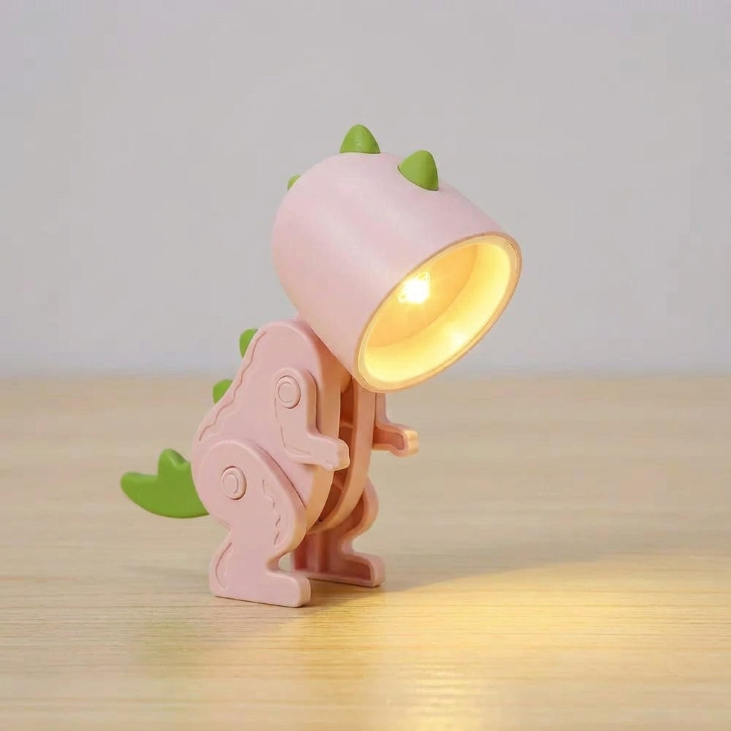 Zusammenklappbare kompakte tragbare Tischlampe mit Dinosaurierfigur und clipfreundlichem Design
