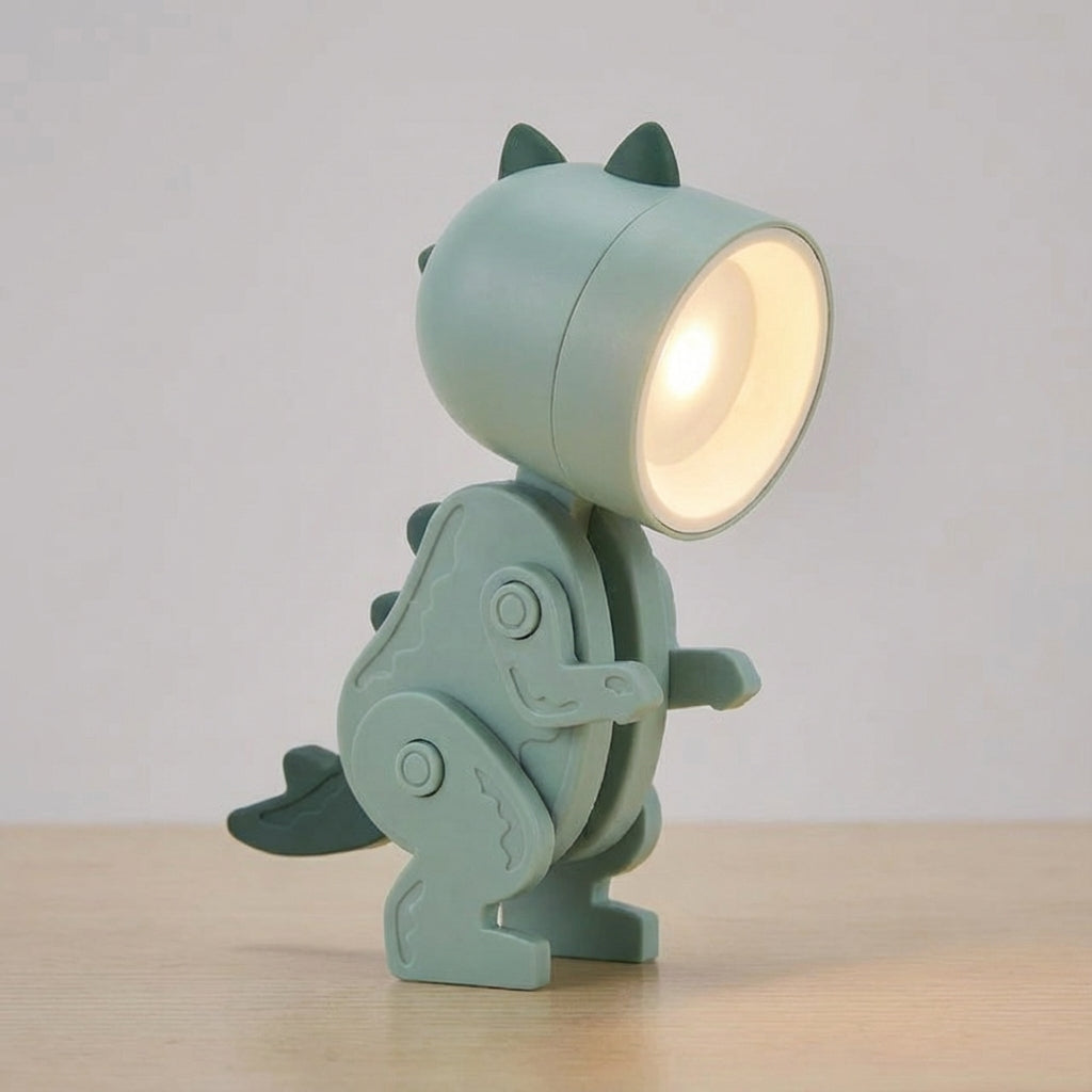 Zusammenklappbare kompakte tragbare Tischlampe mit Dinosaurierfigur und clipfreundlichem Design