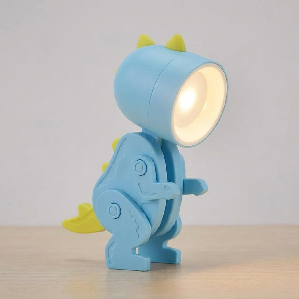 Zusammenklappbare kompakte tragbare Tischlampe mit Dinosaurierfigur und clipfreundlichem Design
