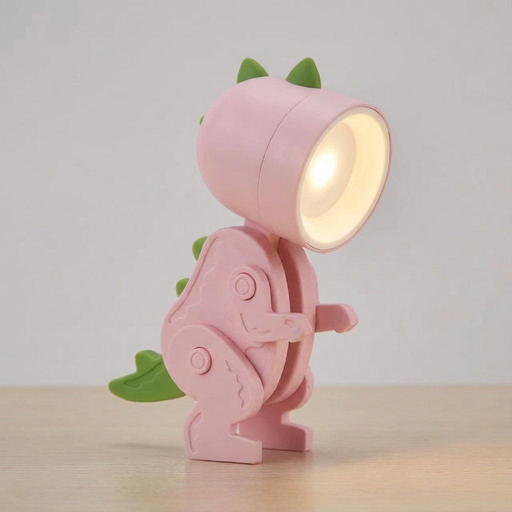 Zusammenklappbare kompakte tragbare Tischlampe mit Dinosaurierfigur und clipfreundlichem Design