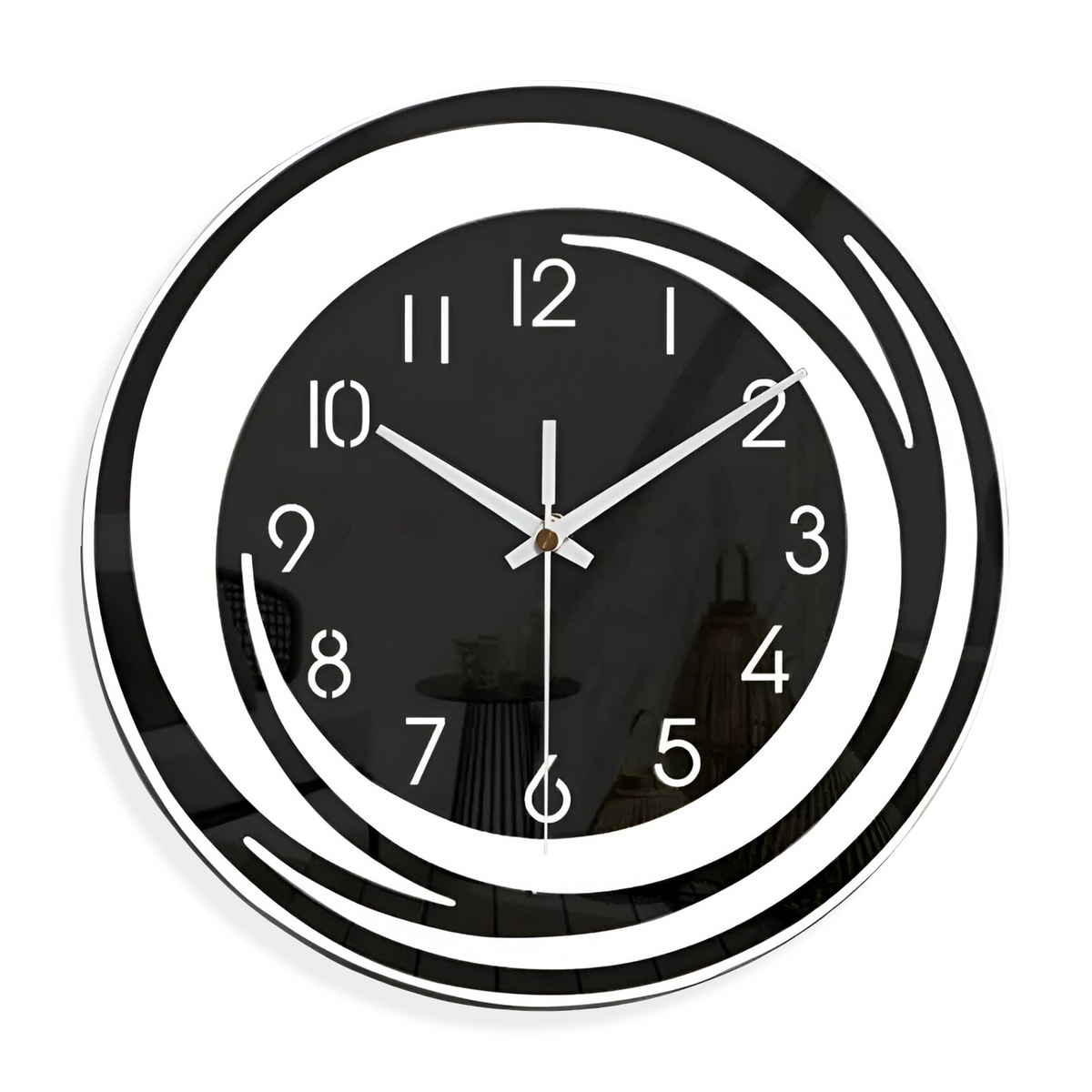 Mehrschichtige runde minimalistische skandinavische Wanduhr aus Acryl mit leisem Uhrwerk