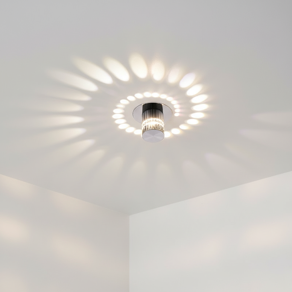 Decken- und Wandleuchte aus Aluminium mit spiralförmigem Lichtmuster
