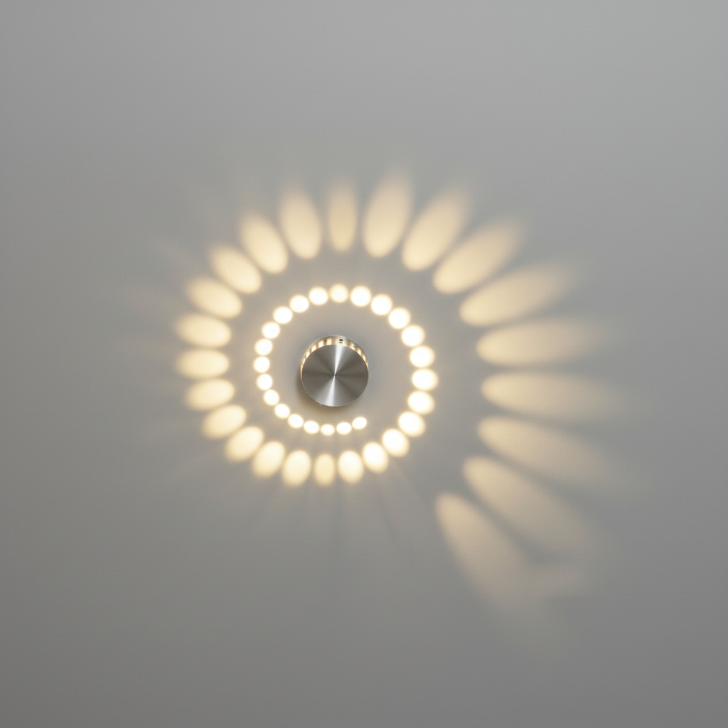 Decken- und Wandleuchte aus Aluminium mit spiralförmigem Lichtmuster