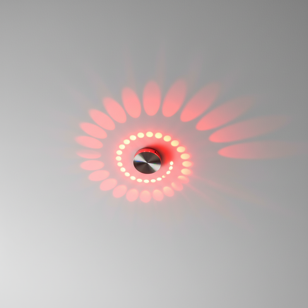 Decken- und Wandleuchte aus Aluminium mit spiralförmigem Lichtmuster