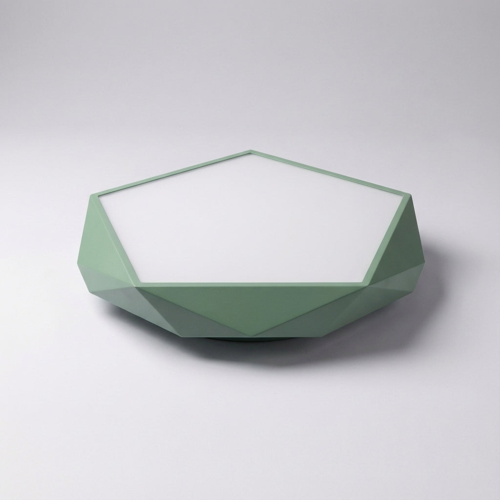 Geometrische fünfeckige Deckenleuchte aus Eisen und Acryl mit bündiger Montage