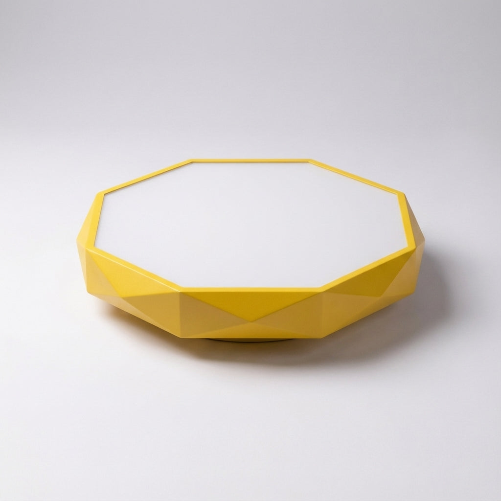 Geometrische fünfeckige Deckenleuchte aus Eisen und Acryl mit bündiger Montage