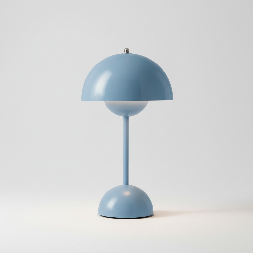 Kabellose aufladbare dimmbare Retro-Tischlampe in Kuppelform