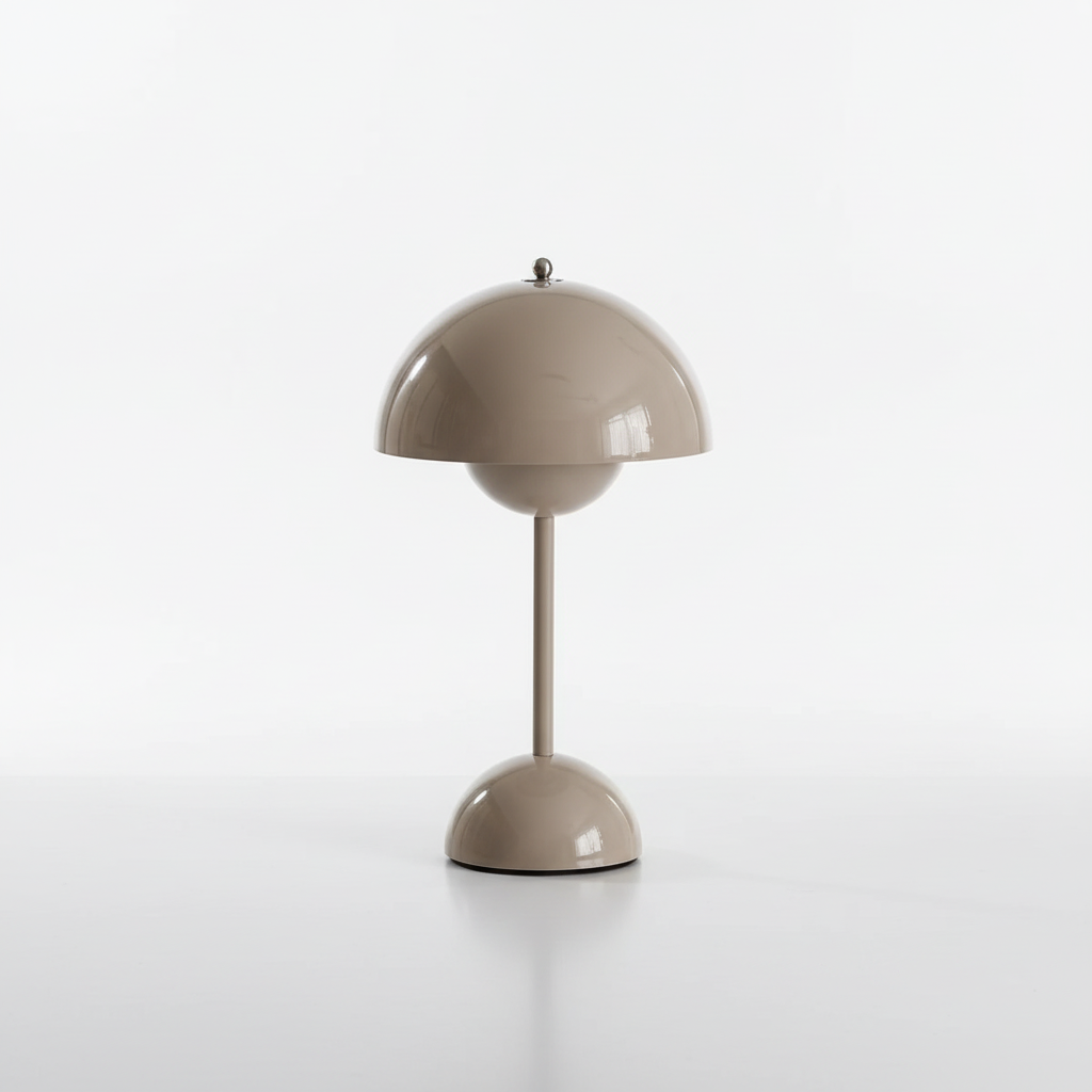 Kabellose aufladbare dimmbare Retro-Tischlampe in Kuppelform