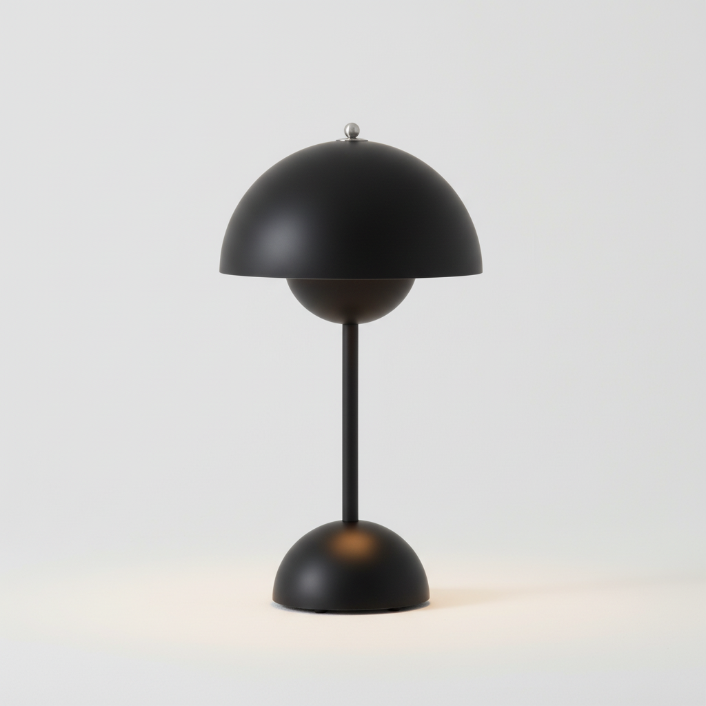 Kabellose aufladbare dimmbare Retro-Tischlampe in Kuppelform