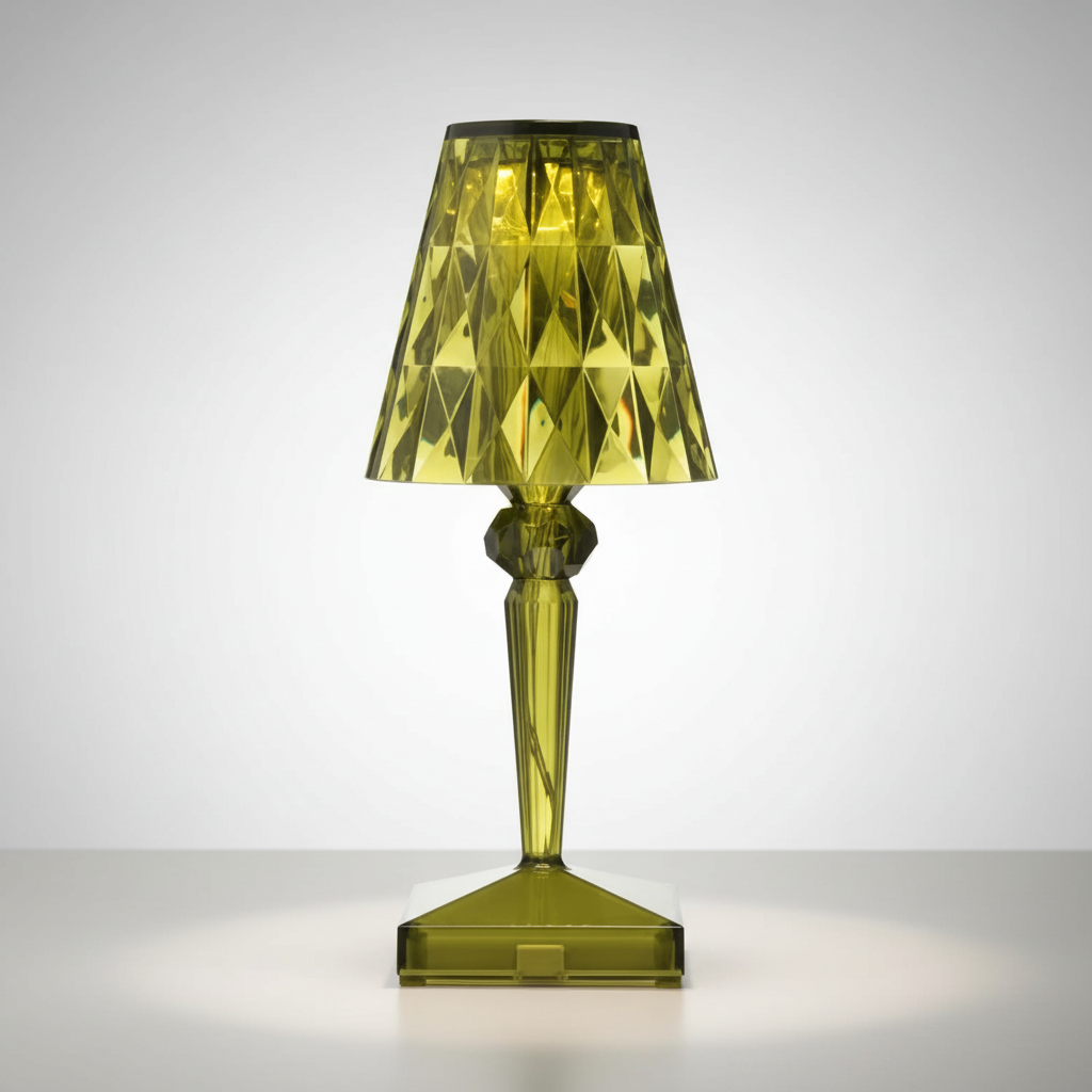 Dekorative Tischlampe mit funkelndem Kristalleffekt und warmem Licht