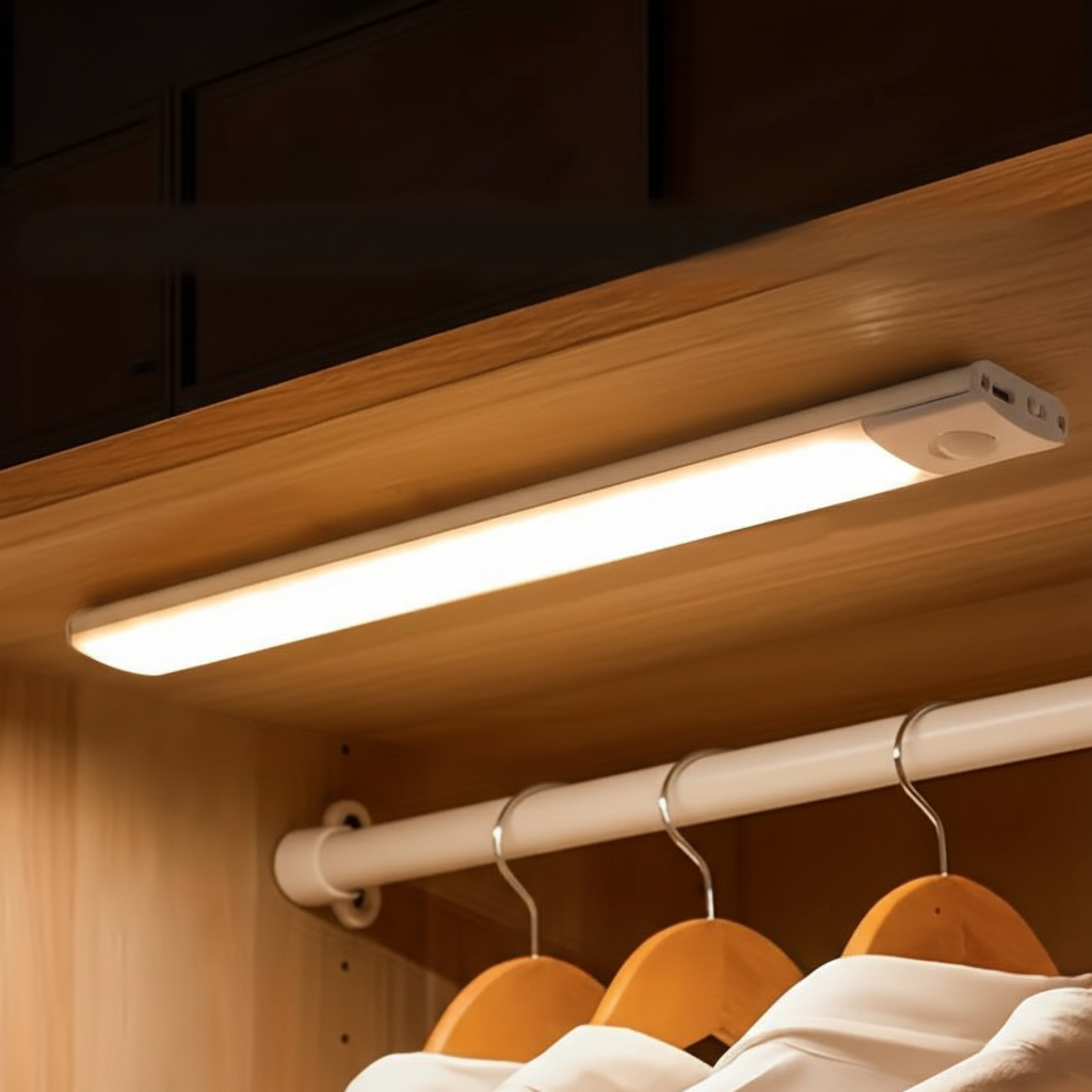 Wiederaufladbare, magnetische, dimmbare Lichtleiste mit Bewegungssensor