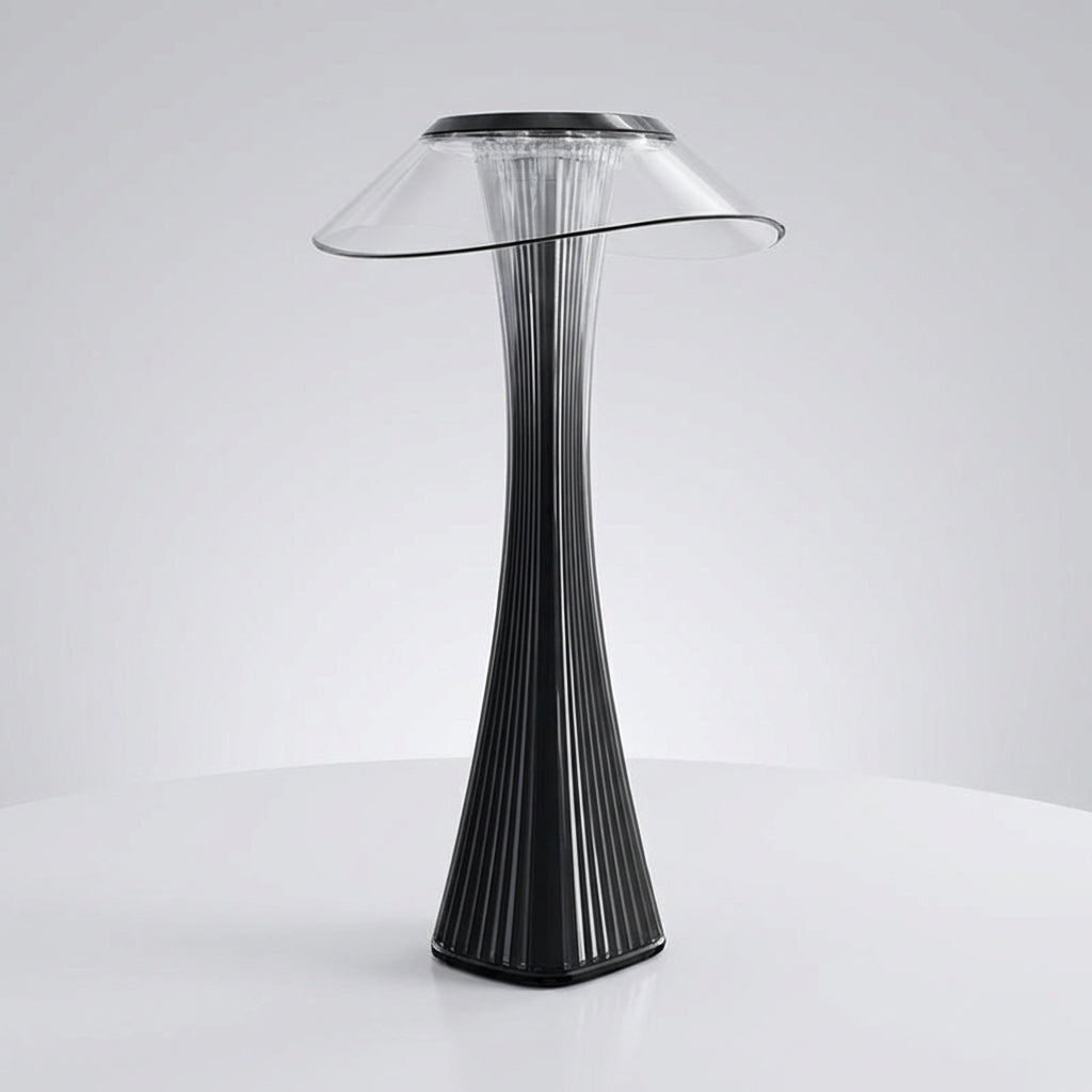Skulpturale, kabellose, wiederaufladbare Tischlampe mit Silhouette und stimmungsvollem Licht