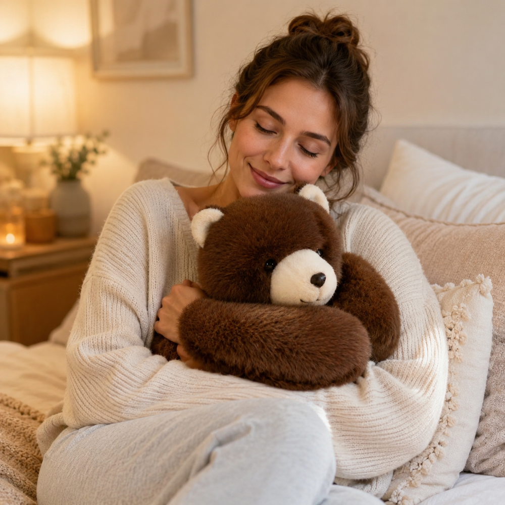 Weiches rundes Kuschelkissen mit Tiermotiv