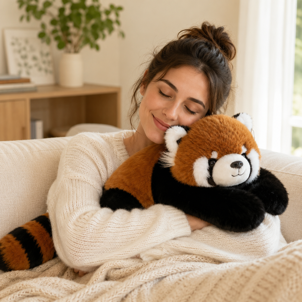 Weiches rundes Kuschelkissen mit Tiermotiv