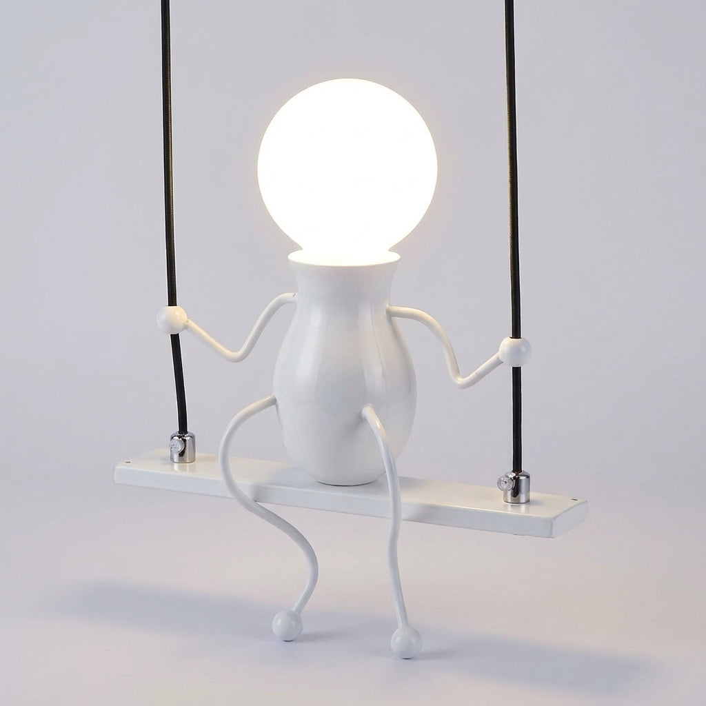 Langlebige Metall-Wandleuchte mit Silhouette einer schwingenden Figur