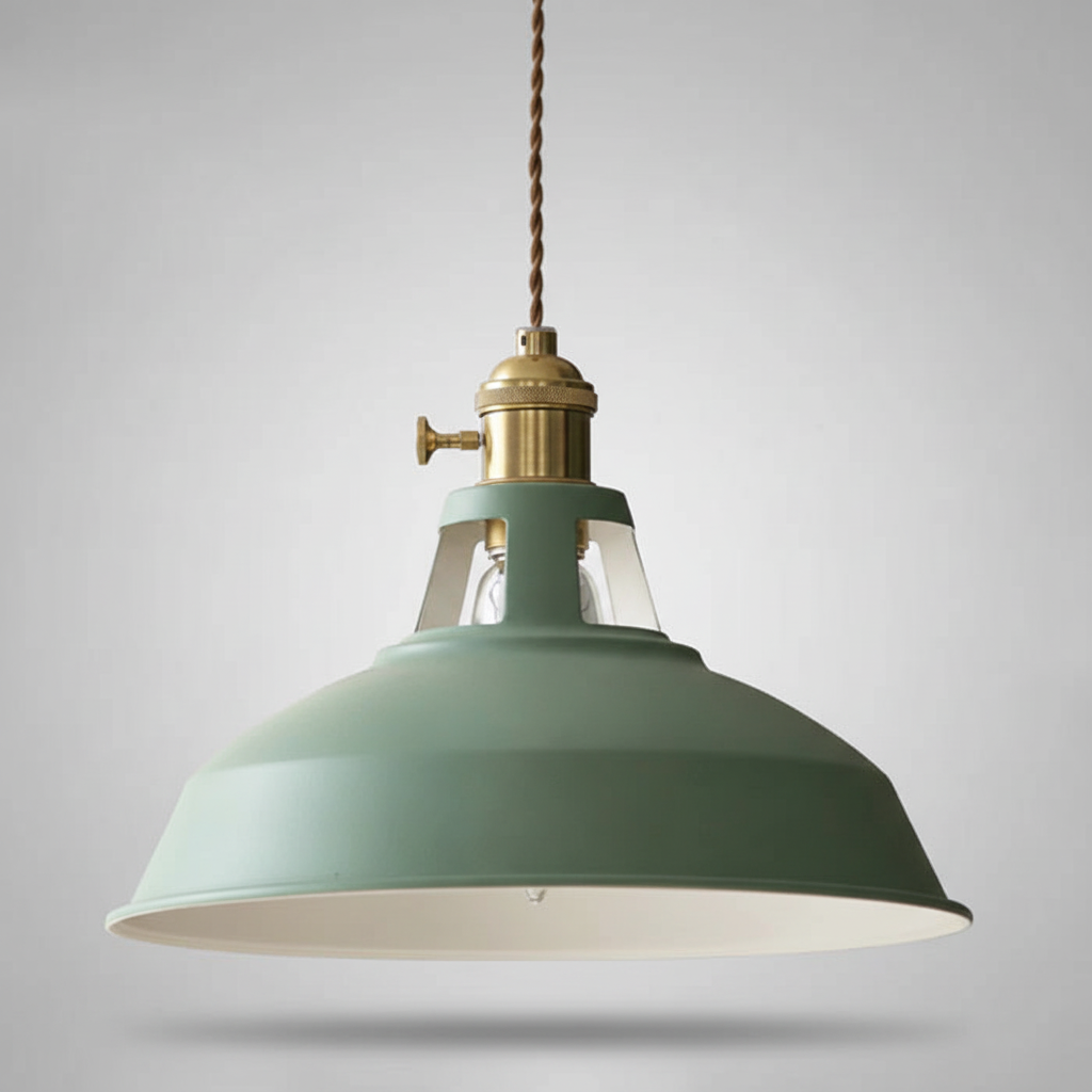 Retro-Pendelleuchte aus Metall im Industriestil mit verstellbarer Kettenaufhängung