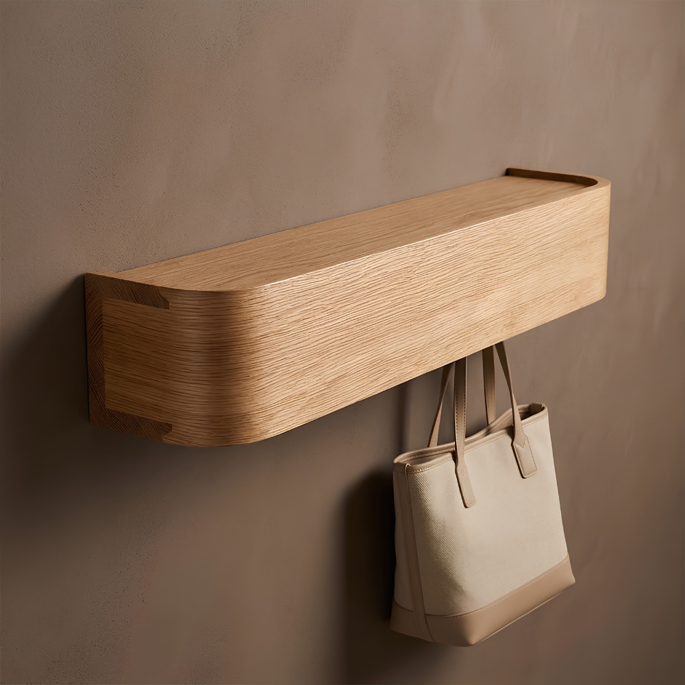 Elegante geometrische klappbare Wandgarderobe in Holzoptik