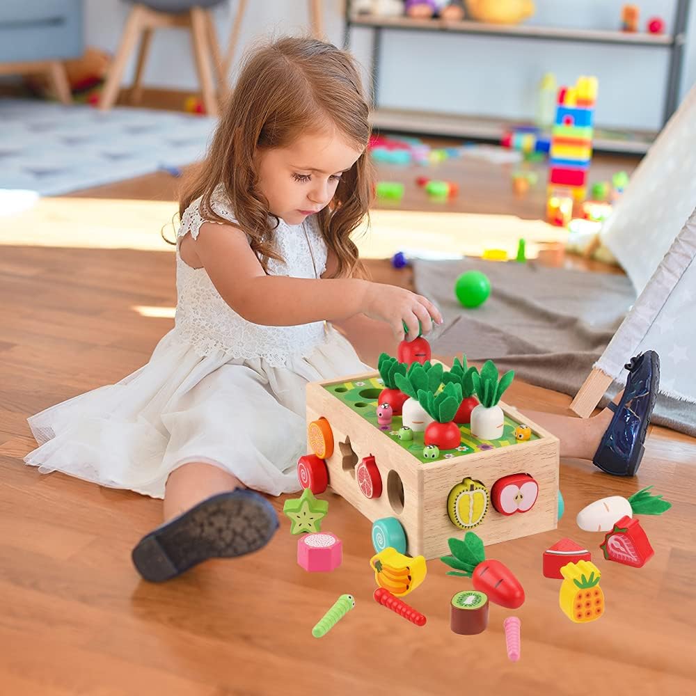 Montessori-Pädagogik-Spielset aus Holz zum Sortieren mit Bauernhofmotiv