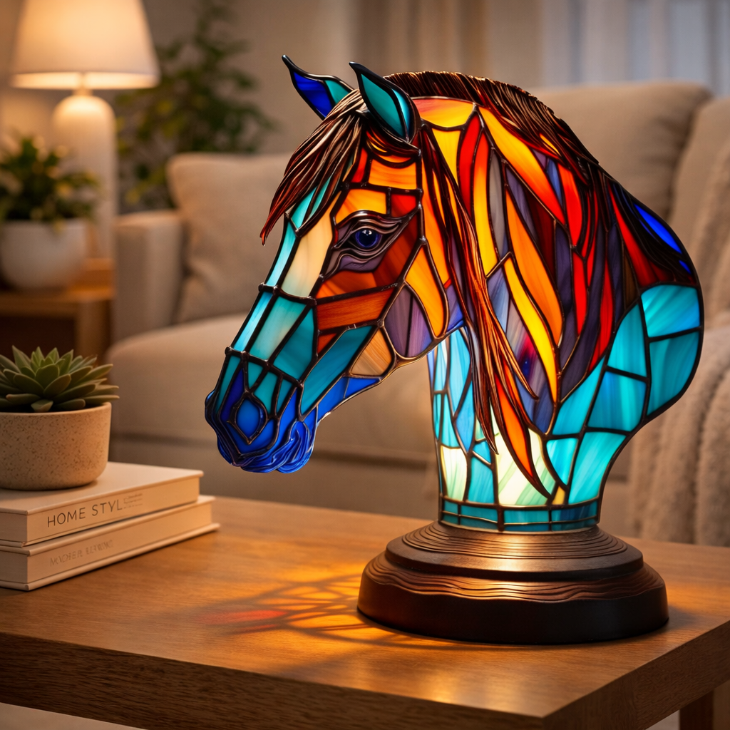 Akzent-Tischlampe als Tierfigur im Tiffany-Stil