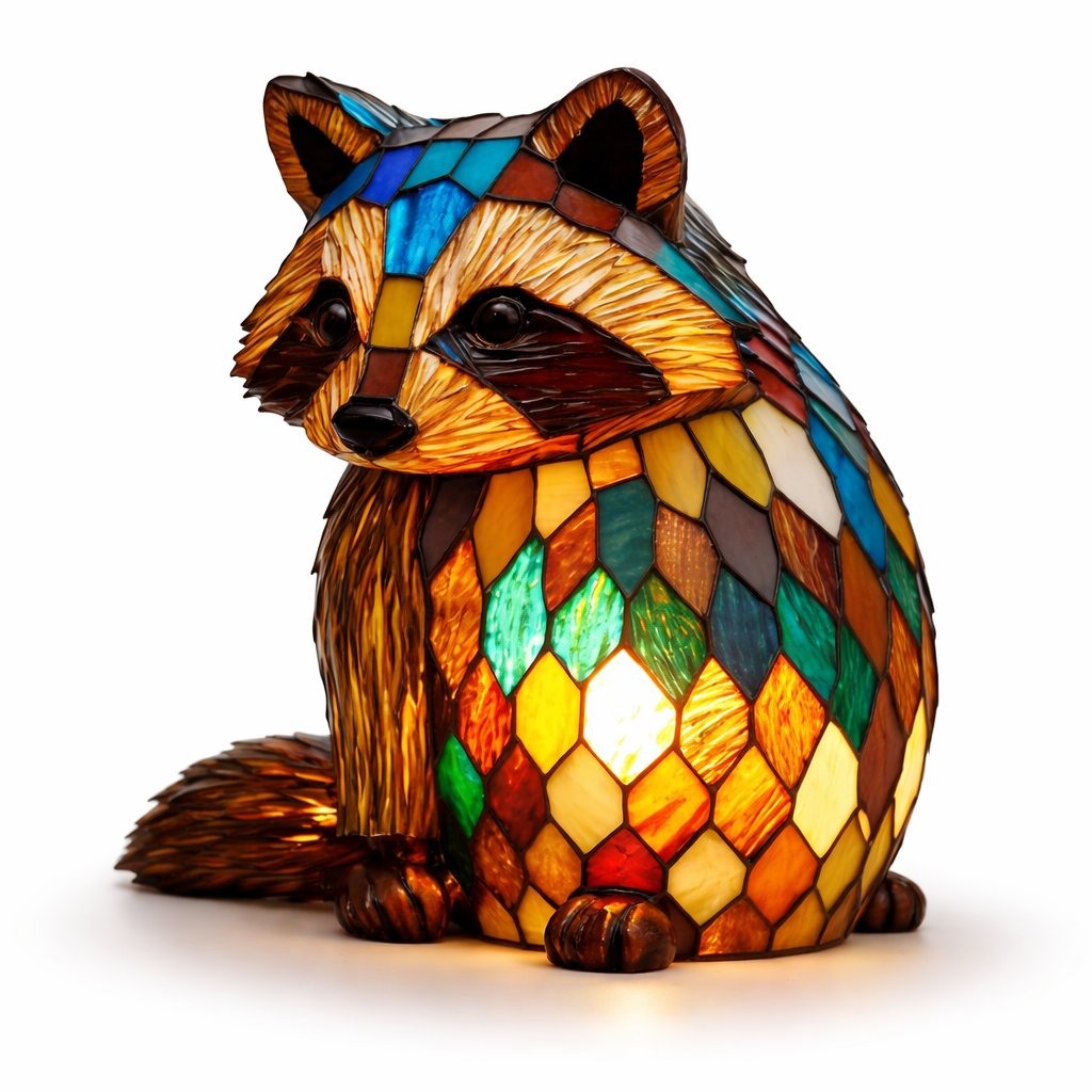 Akzent-Tischlampe als Tierfigur im Tiffany-Stil