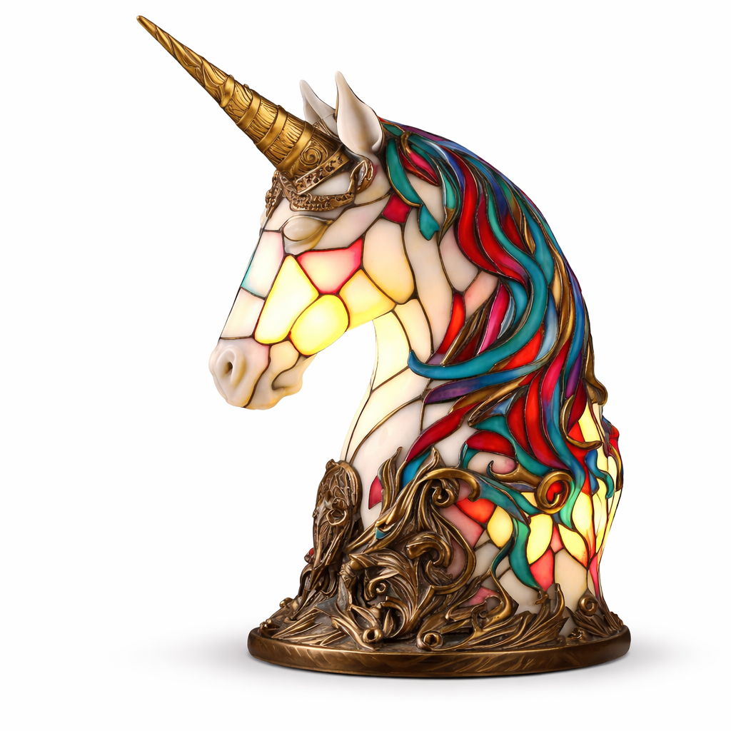 Akzent-Tischlampe als Tierfigur im Tiffany-Stil