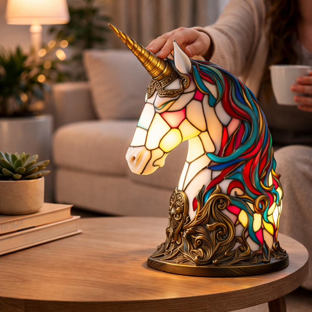 Akzent-Tischlampe als Tierfigur im Tiffany-Stil