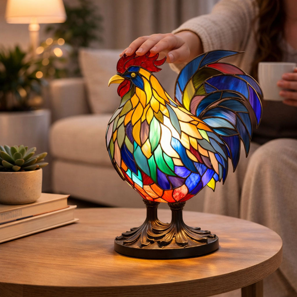 Akzent-Tischlampe als Tierfigur im Tiffany-Stil