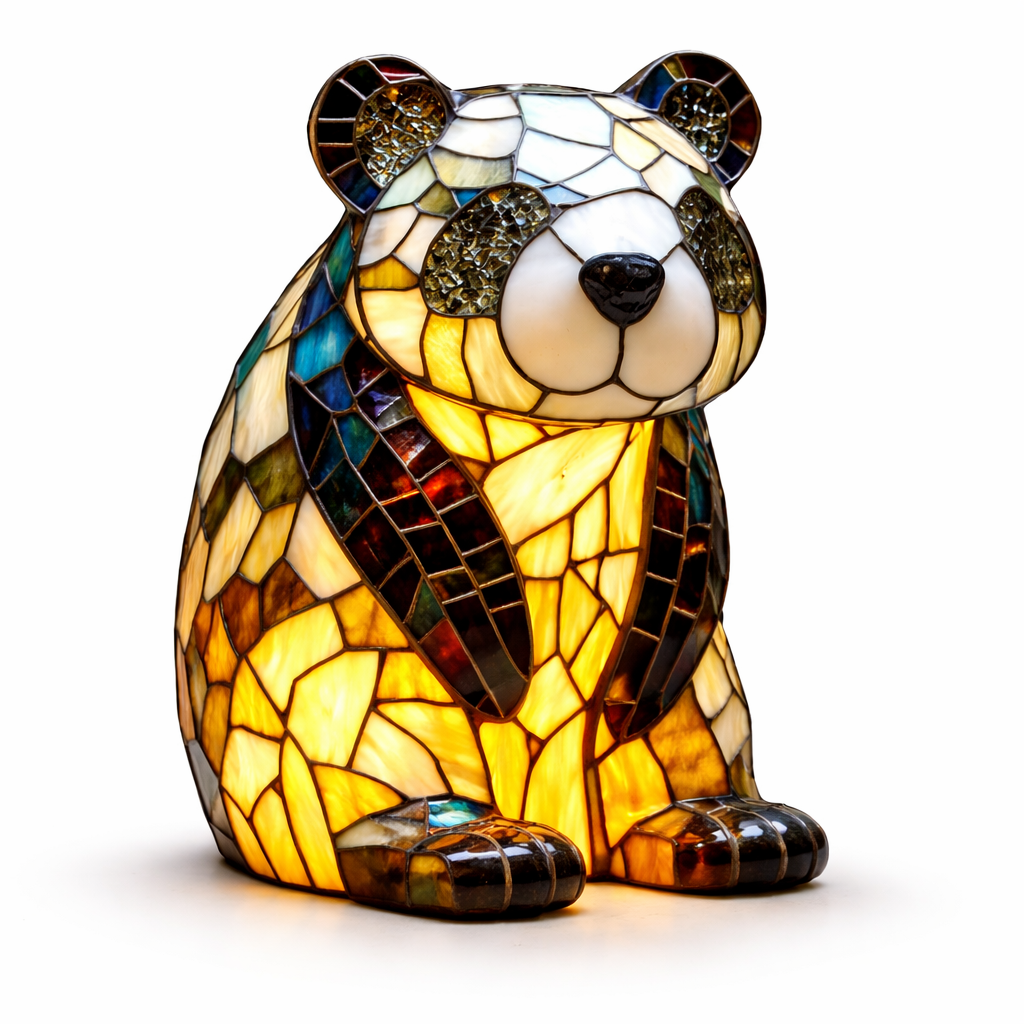 Akzent-Tischlampe als Tierfigur im Tiffany-Stil