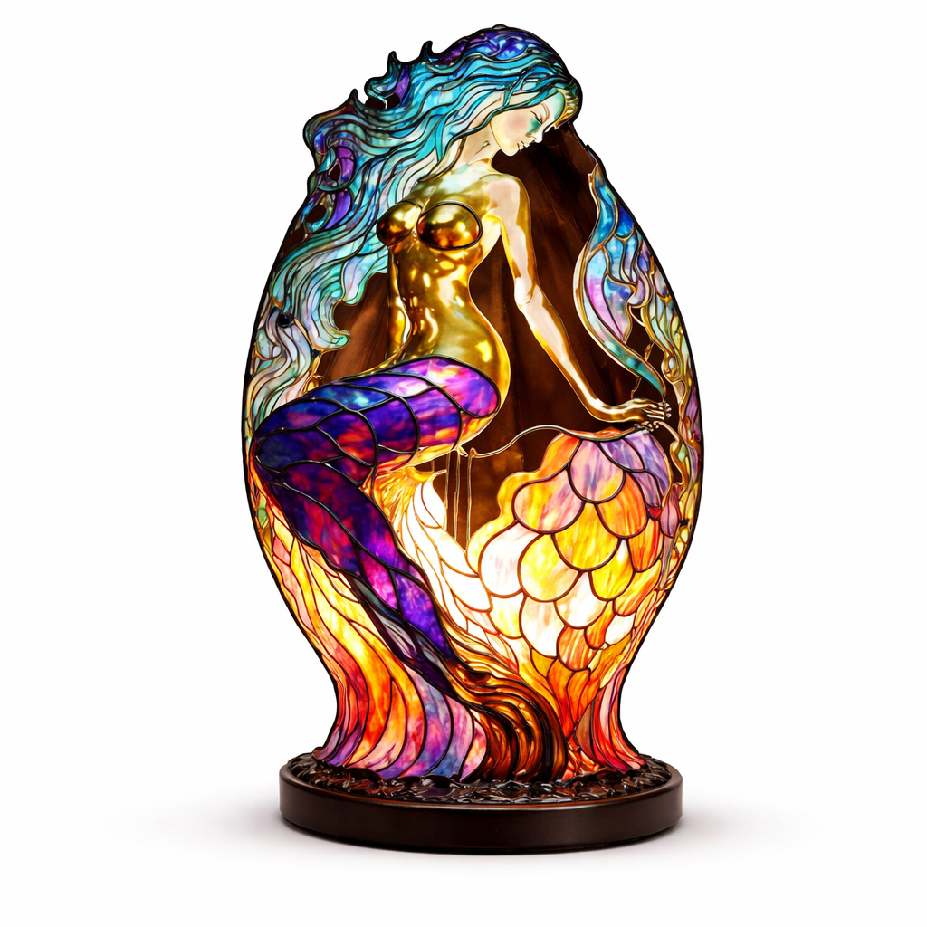 Akzent-Tischlampe als Tierfigur im Tiffany-Stil