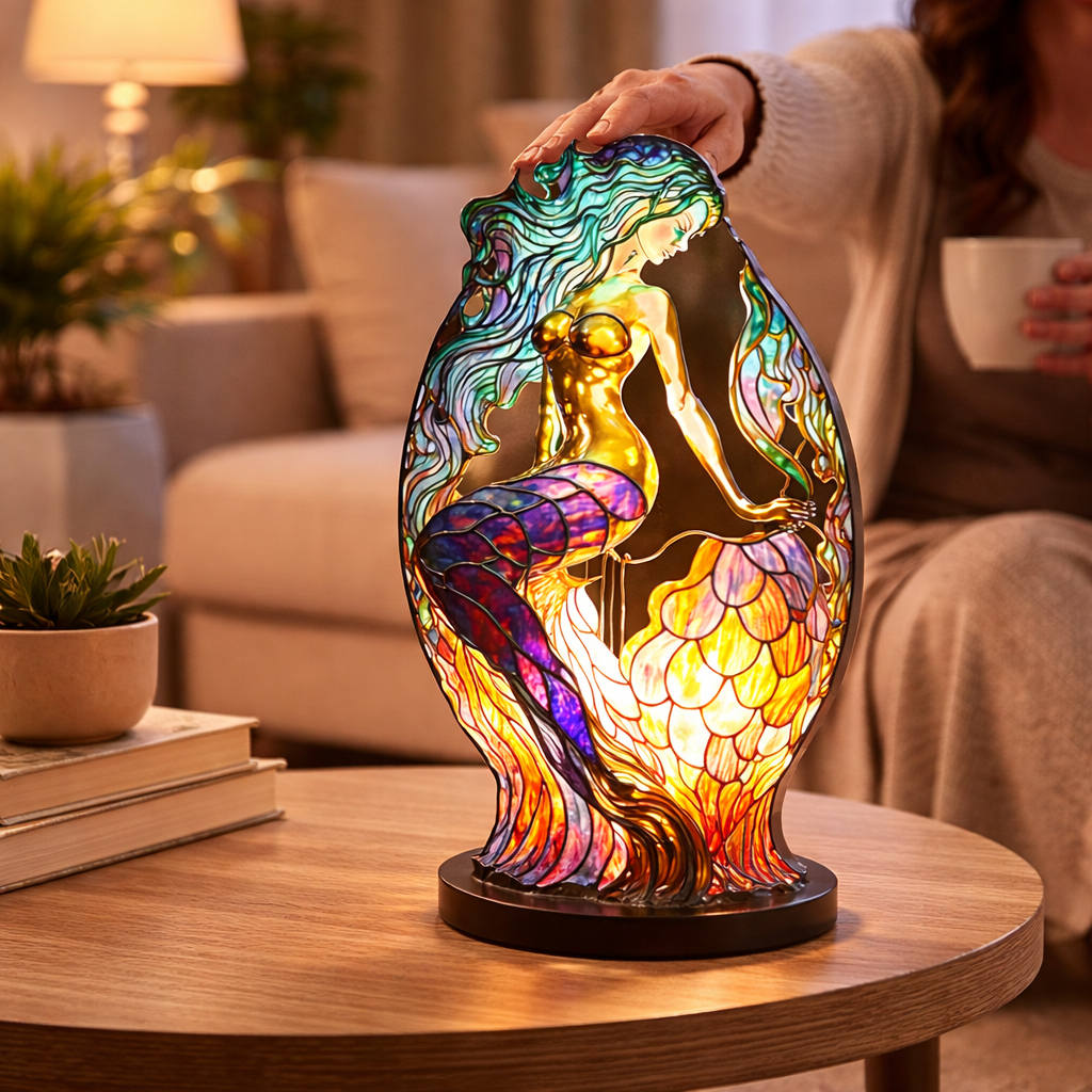 Akzent-Tischlampe als Tierfigur im Tiffany-Stil