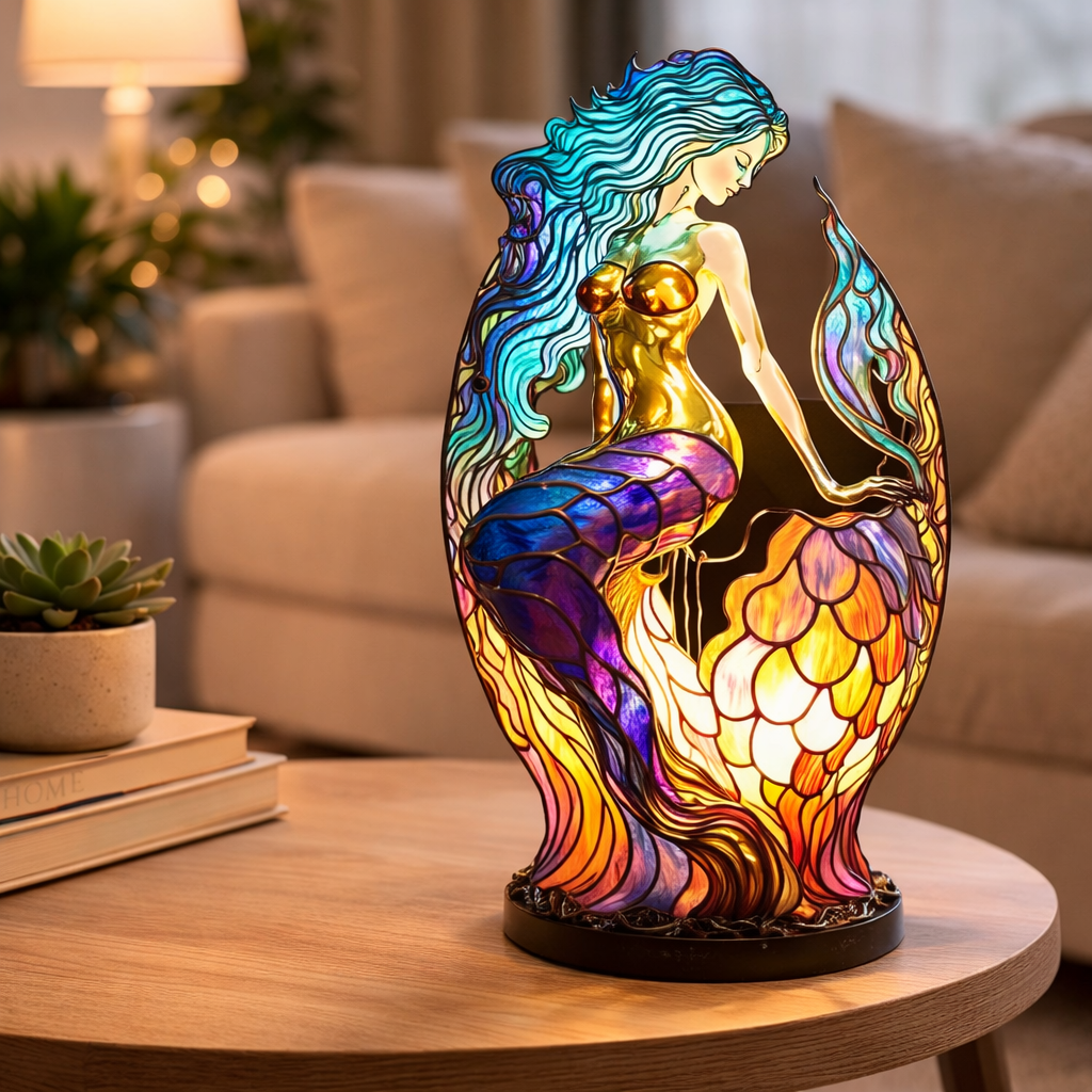 Akzent-Tischlampe als Tierfigur im Tiffany-Stil