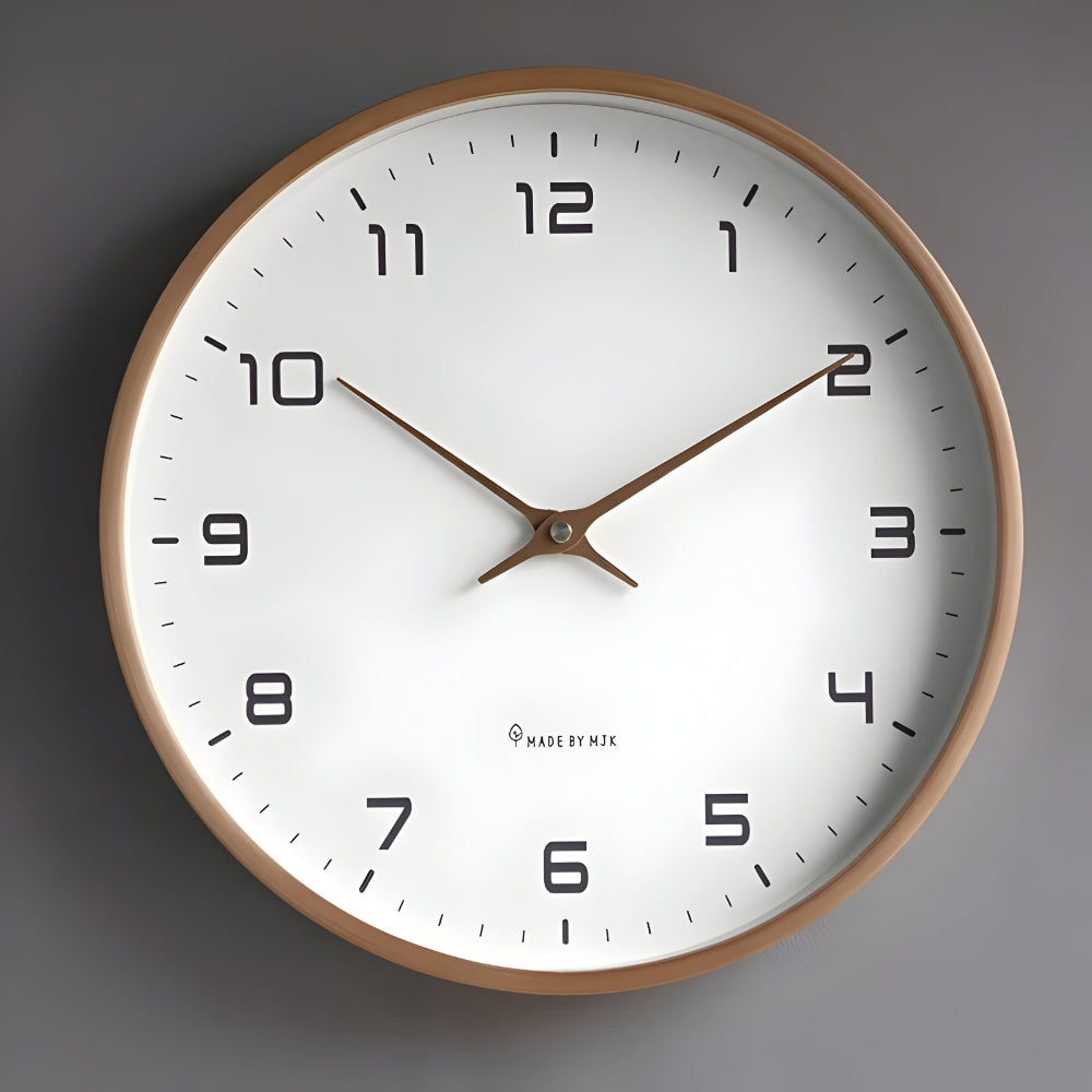 Geräuschlose runde moderne dekorative Wanduhr als Wohnakzent