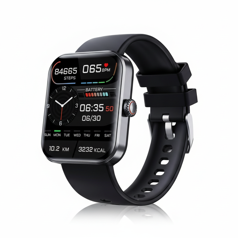 Leichte Smartwatch mit Touchscreen sowie Herzfrequenz- und Schlafüberwachung