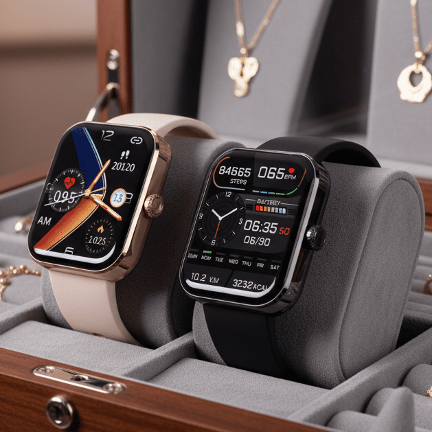 Leichte Smartwatch mit Touchscreen sowie Herzfrequenz- und Schlafüberwachung