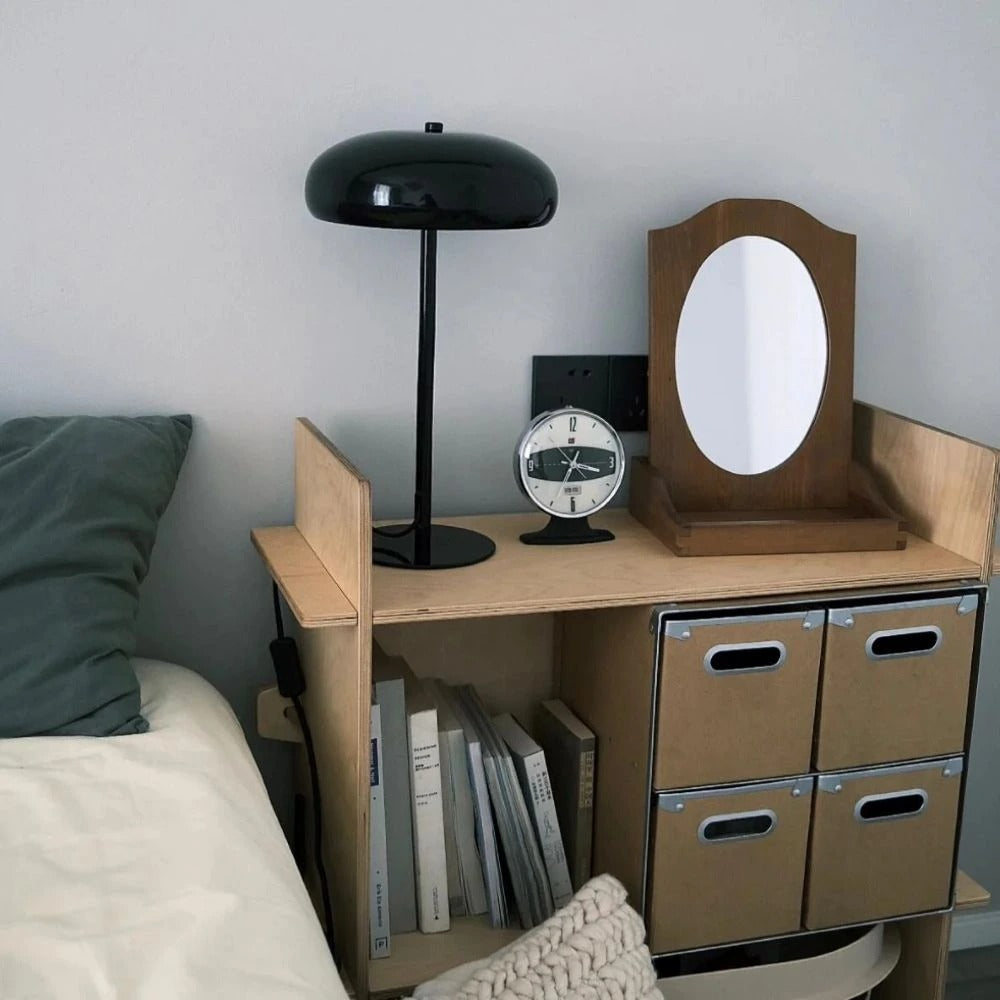 Retro-Tischlampe mit abgerundeter Silhouette, Touch-Steuerung, wiederaufladbar und tragbar