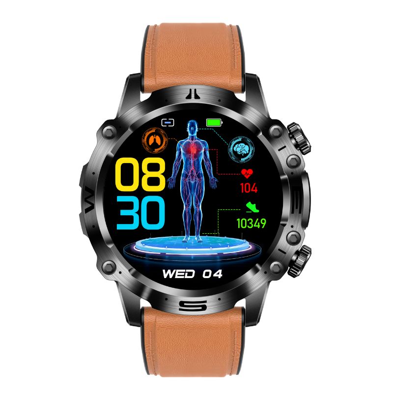 Fitness-Smartwatch mit AMOLED-Touchscreen, EKG, Blutdruckmessung und Bluetooth-Anruffunktion
