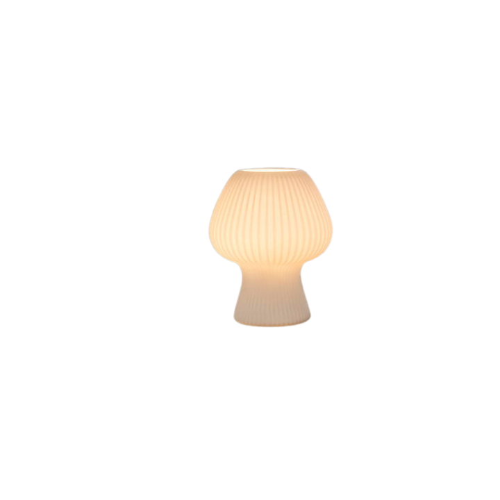 Vintage-Tischlampe aus geriffeltem Glas in Pilzform für den Nachttisch