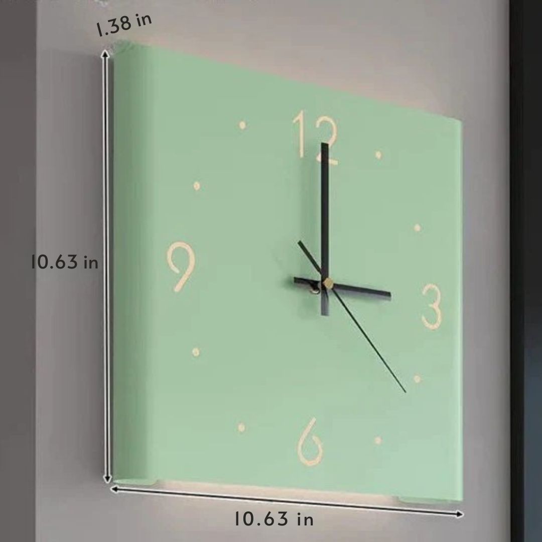 Minimalistische beleuchtete quadratische eiserne, doppelseitige leise Wanduhr