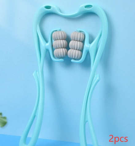 Ergonomisches handgehaltenes Nackenmassagegerät mit sechs Rädern und dynamischen Rollen