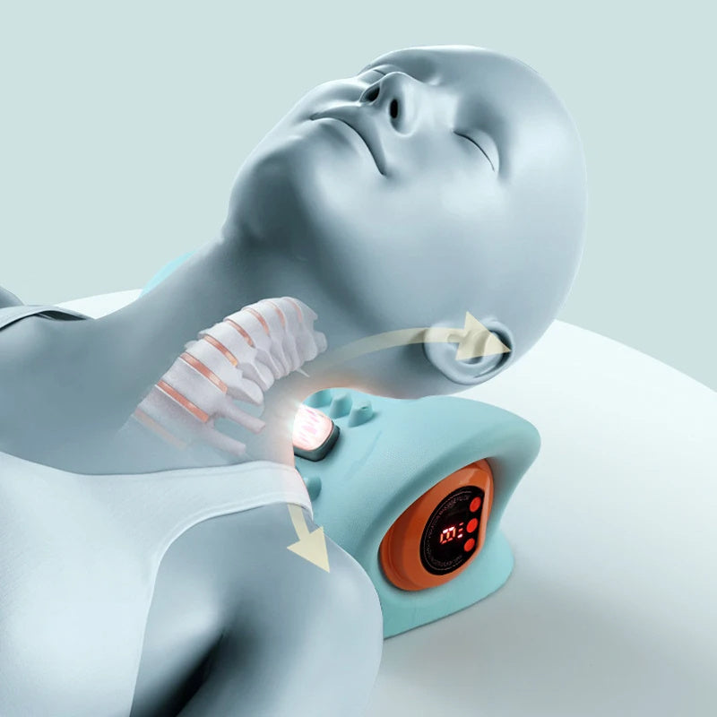 Ergonomisches tragbares Nackenmassagegerät mit Wärme, Vibration und EMS
