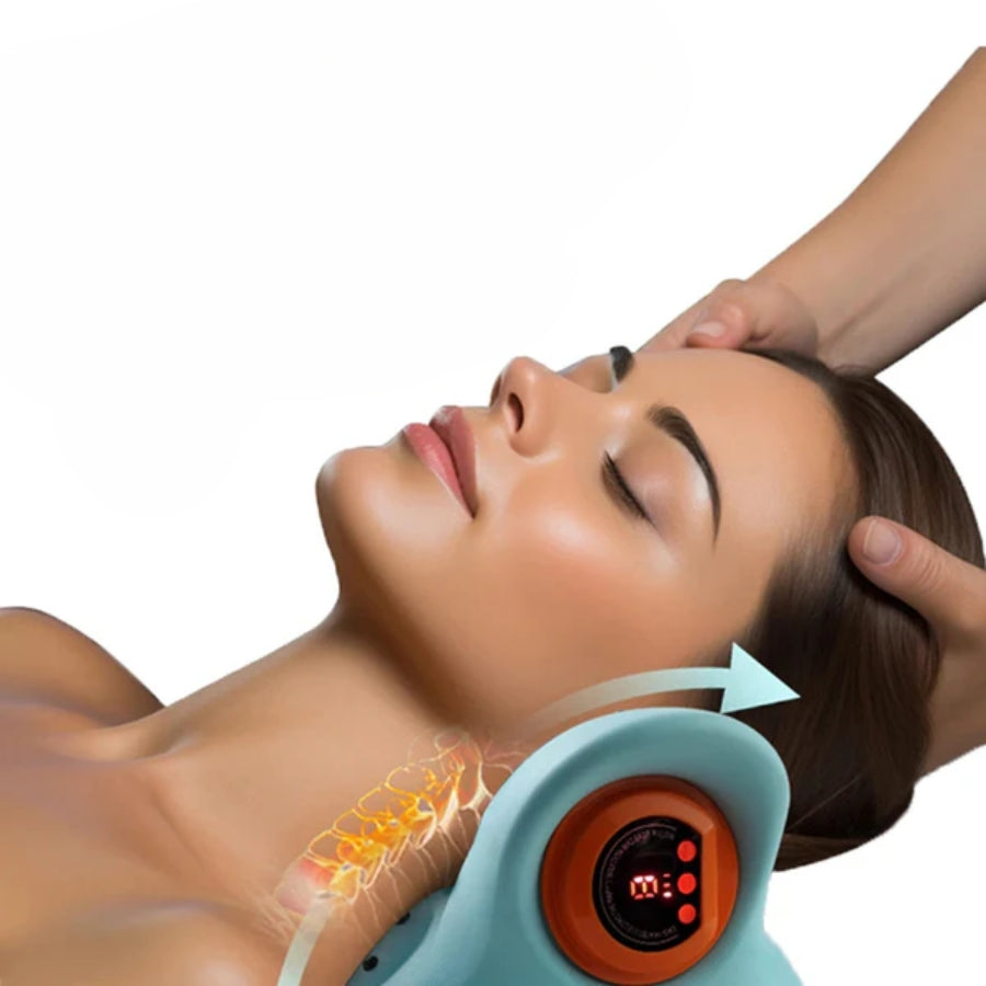 Ergonomisches tragbares Nackenmassagegerät mit Wärme, Vibration und EMS