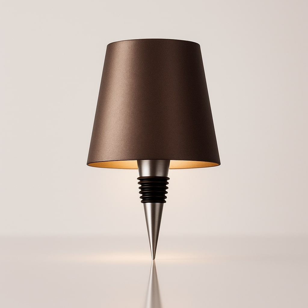 Kabellose, wiederaufladbare Tischlampe als Flaschenaufsatz mit einstellbarer Lichtstimmung