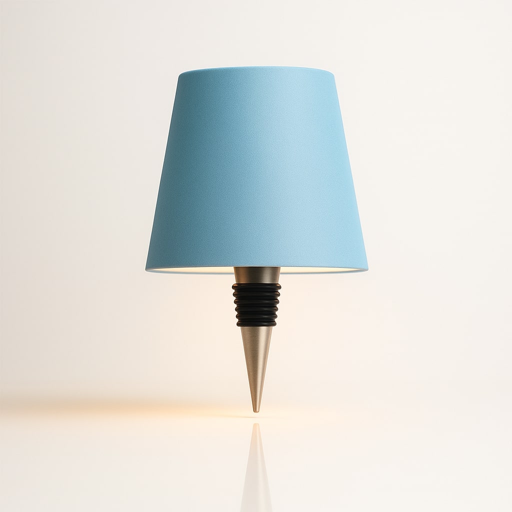 Kabellose, wiederaufladbare Tischlampe als Flaschenaufsatz mit einstellbarer Lichtstimmung