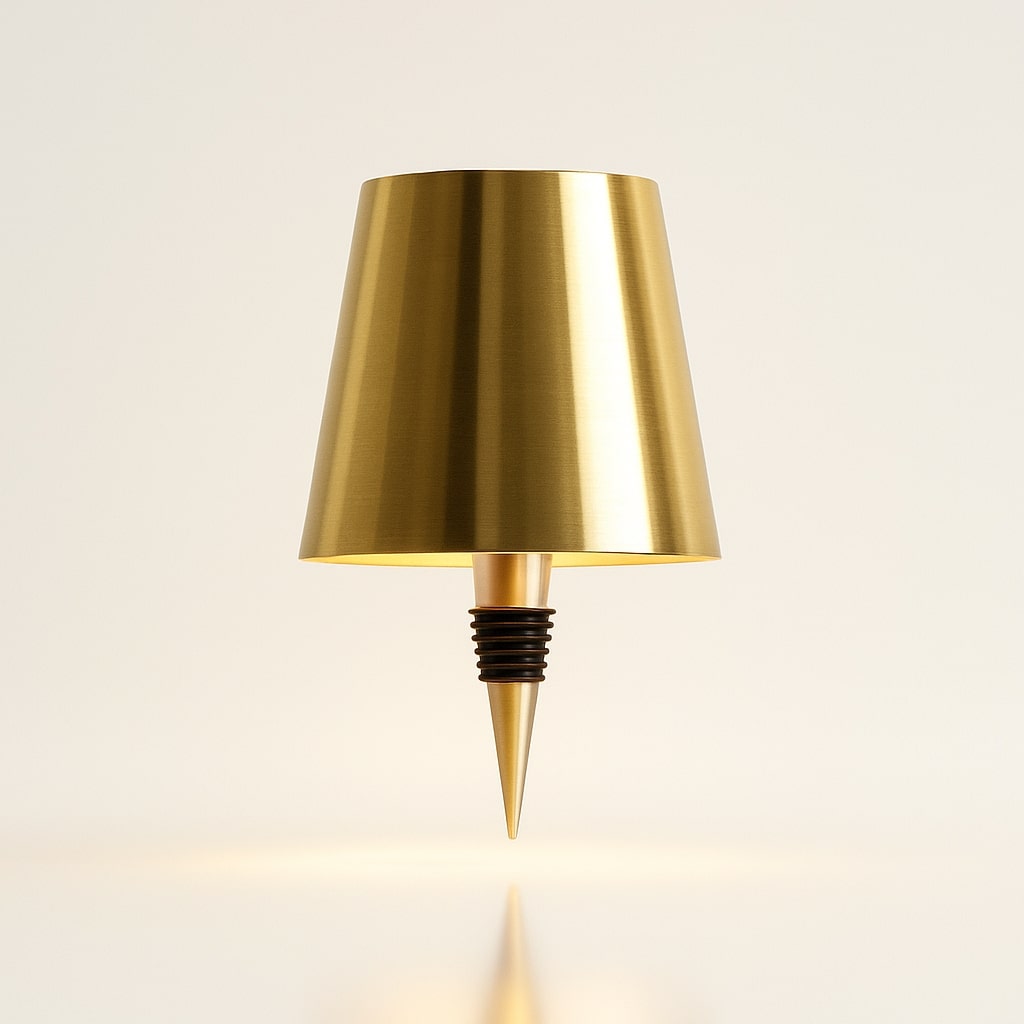 Kabellose, wiederaufladbare Tischlampe als Flaschenaufsatz mit einstellbarer Lichtstimmung