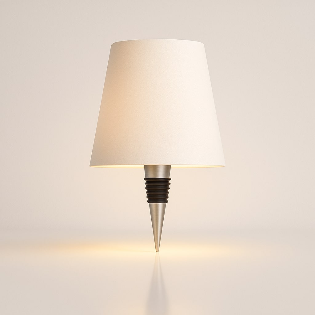 Kabellose, wiederaufladbare Tischlampe als Flaschenaufsatz mit einstellbarer Lichtstimmung