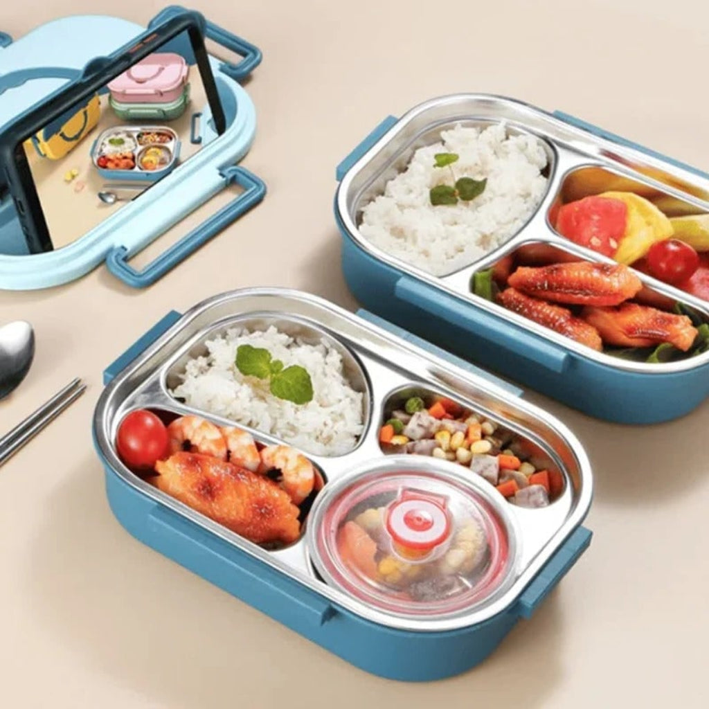 Isolierte Bento-Lunchbox zur Lebensmittelaufbewahrung mit Unterteilungen