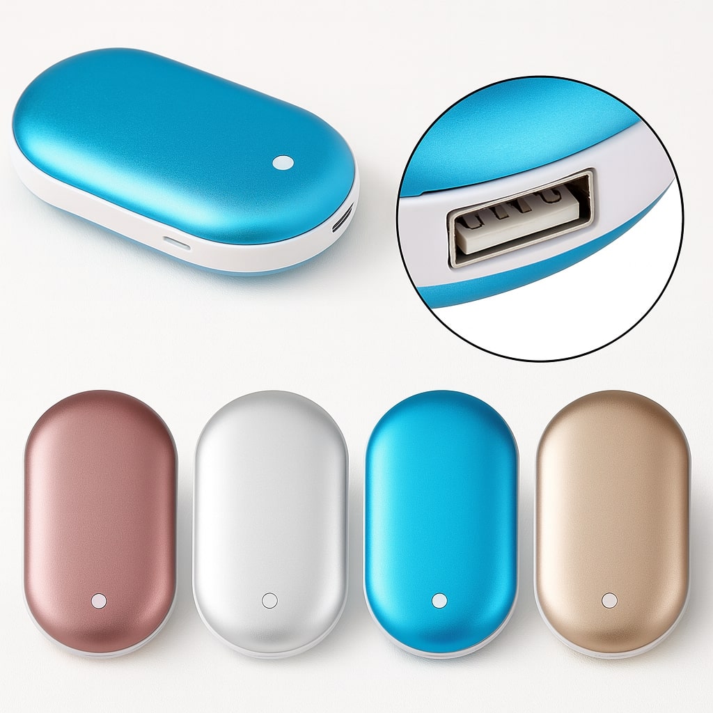Kompakte wiederaufladbare elektrische Handwärmer-Powerbank mit Doppelfunktion